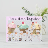 Little Chef Baking Party 5x7 Uitnodiging (Staand voorkant)