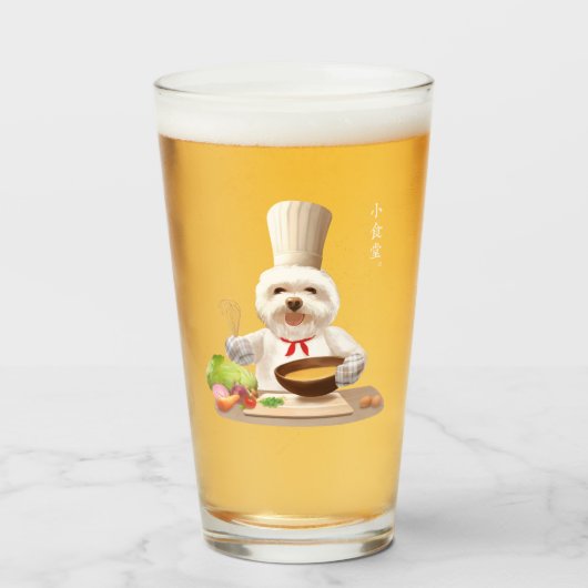 Little Chef Bichon: Asian Cooking Kitchen Art Glas (Voorkant gevuld)