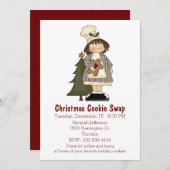 Little Chef Christmas Cookie Swap Uitnodiging (Voorkant / Achterkant)