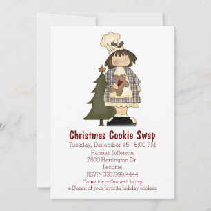 Little Chef Christmas Cookie Swap Uitnodiging
