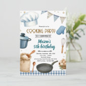 Little Chef cooking baking party invitation Kaart (Staand voorkant)