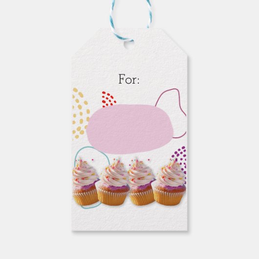 Little Chef Cupcake Baking Birthday Kids Party Fav Cadeaulabel (Achterkant)
