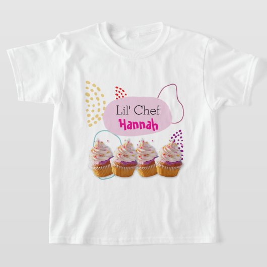Little Chef Cupcake Baking Party Outfit  T-shirt (Laagn)