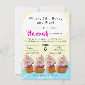 Little Chef Cupcake Bakken Verjaardagsfeestje Kaart