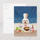 Little Chef Dog Aankondigingskaart (Voorkant / Achterkant)