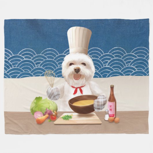 Little Chef Dog Fleece Deken (Voorkant (Horizontaal))