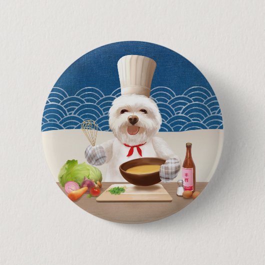 Little Chef Dog Ronde Button 5,7 Cm (Voorkant)