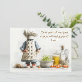 Little Chef Girl - 1st Birthday Cooking Fun Kaart (Staand voorkant)