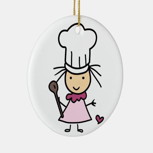 Little Chef Girl Keramisch Ornament (Rechts)