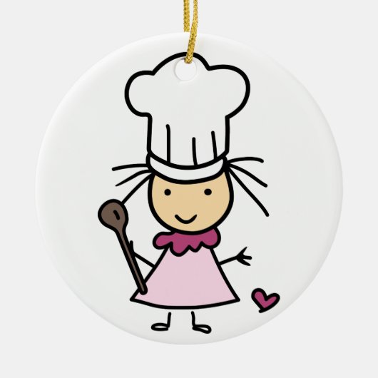 Little Chef Girl Keramisch Ornament (Voorkant)