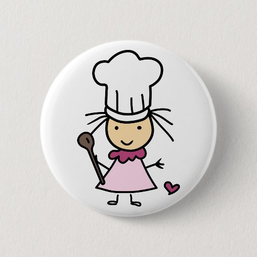 Little Chef Girl Ronde Button 5,7 Cm (Voorkant)