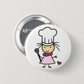 Little Chef Girl Ronde Button 5,7 Cm (Voorkant /achterkant)