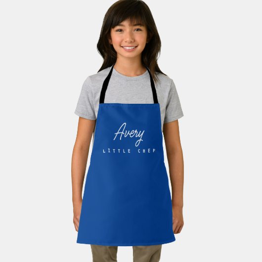 Little Chef Script Name personalized Kids Blue Schort (Insitu)