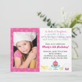 Little Chef's Baking Party Fotouitnodiging Kaart (Staand voorkant)