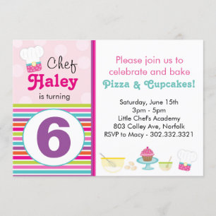 Little Chef's Baking Party Invitation Kaart
