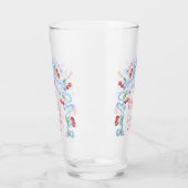 Little Cherry Blue Bow Baby shower Glas (Links)