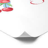 Little Cherry Blue Bow Baby shower Welkom Poster (Hoek)