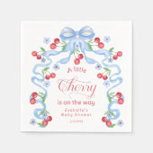 Little Cherry Boy Blue Bow Coquette Baby shower Servet (Voorkant)