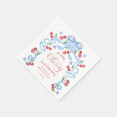 Little Cherry Boy Blue Bow Coquette Baby shower Servet (Hoek)