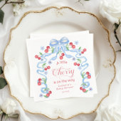Little Cherry Boy Blue Bow Coquette Baby shower Servet
