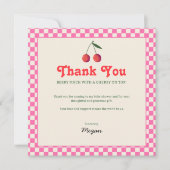 Little Cherry Retro Baby shower Bedankkaart (Voorkant)