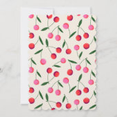 Little Cherry Retro Girl Baby shower Uitnodigen: I Kaart (Achterkant)