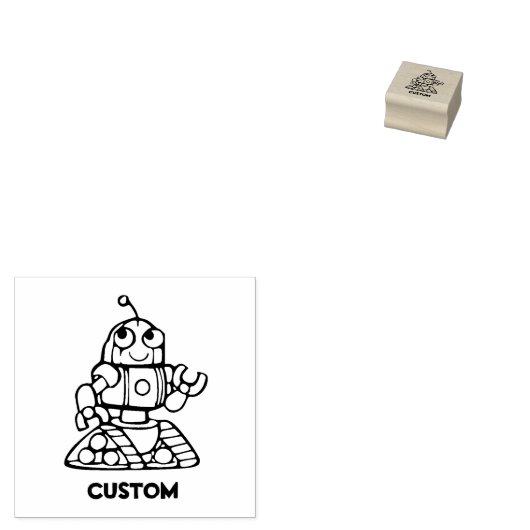 Little Chibi SD Robot Rubberstempel (Gestempeld)