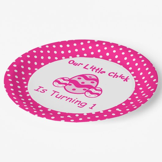 Little Chick 1st Birthday Paper Borden Papieren Bordje (Gekanteld)