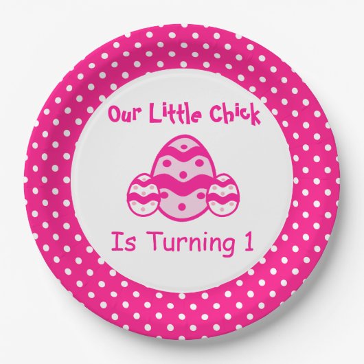 Little Chick 1st Birthday Paper Borden Papieren Bordje (Voorkant)