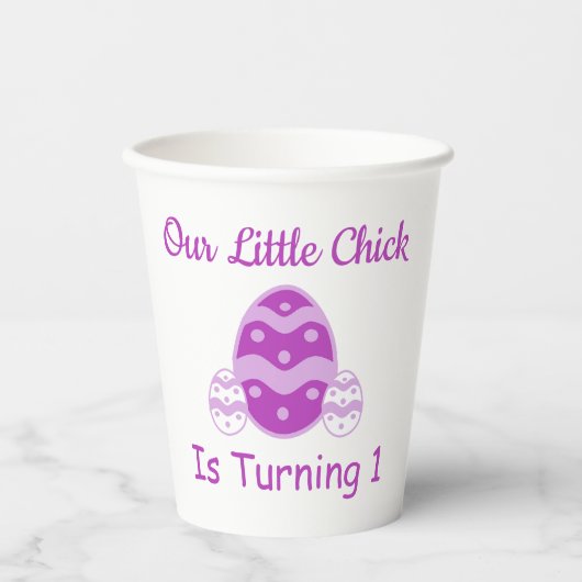 Little Chick 1st Birthday Papieren Bekers (Voorkant)