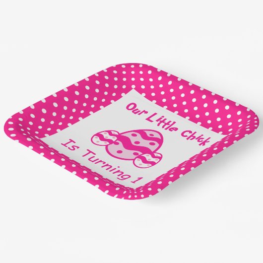 Little Chick 1st Birthday Papieren Bordje (Gebogen)