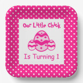 Little Chick 1st Birthday Papieren Bordje (Voorkant)