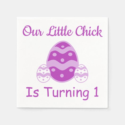 Little Chick 1st Birthday Servet (Voorkant)