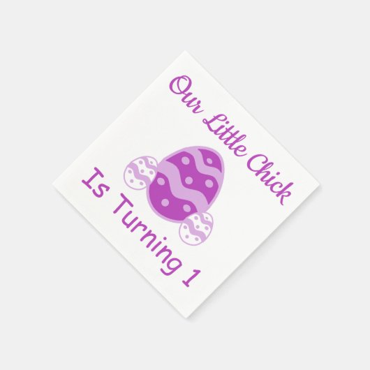 Little Chick 1st Birthday Servet (Hoek)