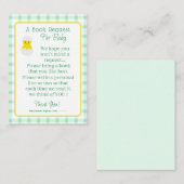Little Chick Baby Book Request Neutral Baby Shower Informatiekaartje (Voorkant / Achterkant)