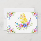 Little Chick baby shower bedankt je kaart (Achterkant)