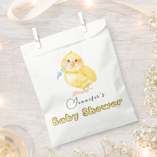 Little Chick Baby shower Bedankzakje (Geknipt)