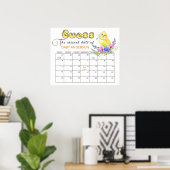 Little Chick Baby shower eens Due Date Calendar Poster (Thuiskantoor)