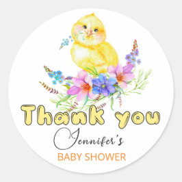 Little Chick Baby shower Ronde Sticker