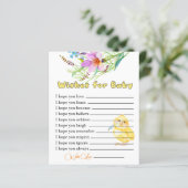 Little Chick Baby shower Wishes for Baby Kaart (Staand voorkant)