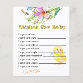 Little Chick Baby shower Wishes for Baby Kaart