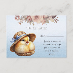 Little Chick Blue Ribbon Baby shower Informatiekaartje