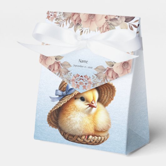 Little Chick Blue Ribbon Favoriete Box Bedankdoosjes (Voorkant Zijde)