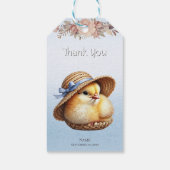 Little Chick Blue Ribbon Gift Label Cadeaulabel (Achterkant)