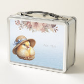 Little Chick Blue Ribbon Metal Lunch Box (Achterkant)