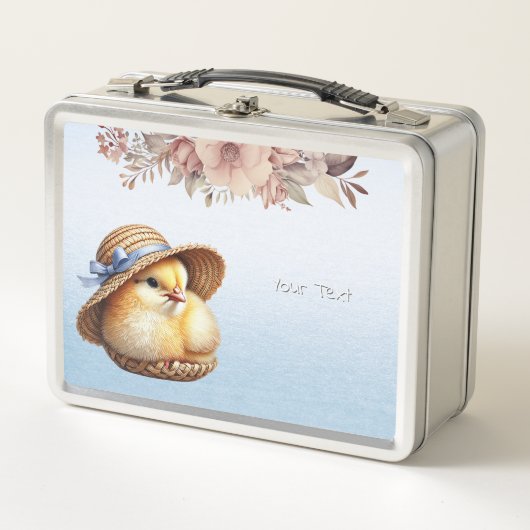 Little Chick Blue Ribbon Metal Lunch Box (Voorkant)
