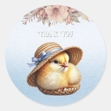 Little Chick Blue Ribbon Sticker
