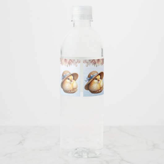 Little Chick Blue Ribbon Waterfles Etiket (Achterkant)