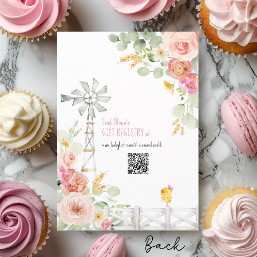 Little Chick Boerderij Barnyard Floral Girl Verjaa Kaart