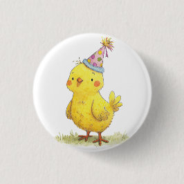 Little Chick Boerderij Birthday Chicken Ronde Button 3,2 Cm